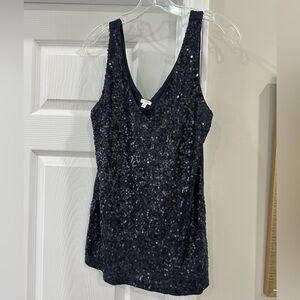 J Crew navy sequined tank S